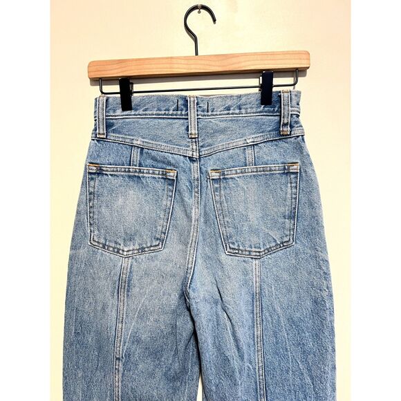 Abercrombie & Fitch High Rise Mom Balloon Seam Light Wash Rigid Denim Jeans 25 - Picture 7 of 9